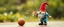 Placeholder: gnomes bowling, motion blur, strike, crushing explosion