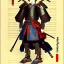 Placeholder: Ukiyo-e Style , Male Samuri in armour, full body