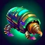 Placeholder: vector graphics 2d lowpoly shiny metallic spaceship worm