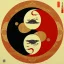 Placeholder: Ukiyo-e styled art, yin and yang sign, mountains and sun