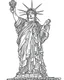 Placeholder: New york city Statue of Liberty coloring page, full body (((((white background))))), only use an outline., real style, line art, white color, clean line art, white background, Sketch style.