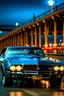 Placeholder: A Pontiac GTO Cab on a bridge with New Year's rockets in the background