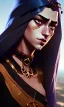 Placeholder: Arab princess , cute, beautiful, long hair, wavy hair, black eyes, head and shoulders portrait, cinematic, realistic, 8k, resolution concept art portrait by Greg Rutkowski, Artgerm, WLOP, Alphonse Mucha dynamic lighting hyperdetailed intricately detailed