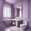 Placeholder: hotel bathroom, modern classic style, lavender colors, 3d