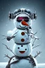 Placeholder: Snow man like a cyborg,with sunglasses,portrait,detail,cinematic