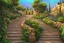 Placeholder: tzfat marker artwork of a Path to heaven in the garden of eden heavenly and beautiful, hassidic inspired kaballah