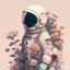 Placeholder: "floral astronaut" hand-drawn digital art, muted tones, flowers everywhere, REALISTIC, anime, 4k, colorful