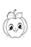 Placeholder: outline art for cute Apple coloring pages with sitch, white background, Sketch style, full body, only use outline, toddlers style, clean line art, white background, no shadows and clear and well outlined.