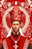 Placeholder: Man, cardinal, face portrait, red robe, red biretta, religious, game avatar, portrait, illustration