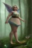 Placeholder: Fat fairy in Forrest background. Style should be like the movie " up"