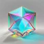 Placeholder: 3d holographic geometric shape isolated on transparent background