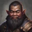 Placeholder: dnd, portrait of asian dwarf with dark skin