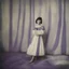 Placeholder: Disney snow-white, purple fur, striped wallpaper, old autochrome