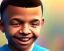 Placeholder: Kylian Mbappé as a child, baby face portrait, smile, 8k resolution