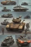 Placeholder: A mixture of tanks and jets, cars and humanoid robots