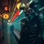 Placeholder: a young women standing next to yokai, scary, behance, photograph, fantasy, masterpiece, best quality, high quality, highres, detail enhancement, most beautiful image in the world, 8k, hd, metro train, real photo, horror movie color palette, dark atmospher