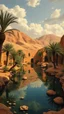 Placeholder: Hieronymus Bosch style , Morocco old Arabian oasis with water lakes and trees