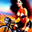 Placeholder: portrait of busty beautiful 'Female Rider on Akira's Bike',painting by Earl Norem, simon Bisley, evan lee, 86-86, oil on canvas, cinematic composition, extreme detail,fit full head inside picture,8k