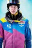 Placeholder: Portrait of ski-jumper Matti Nykänen. colorful.