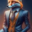 Placeholder: Illustrative sketch of a image of an humanoid fox, suit and tie, arte lineal ultra quality, 8k