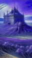 Placeholder: A purple citadel with spiders painted by Claude Monet