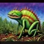 Placeholder: fantasy 90's tcg art of alien venus flytrap creature