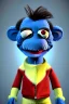 Placeholder: Waist up muppet Portrait, Nicolás maduro muppet doll, tracksuit red blue and yellow, mustache, photo studio, red background, unreal engine 5, concept art, art station, ray tracing, lumen lighting, ultra detail, volumetric lighting, 3d.