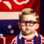 Placeholder: ralphie peter billingsley glasses, chubby boy in brown argyle sweater holding a bar of (red soap)