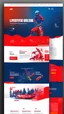 Placeholder: Design a user-friendly and visually appealing landing page for a sport website, prioritizing an intuitive user experience, red colors, power, skii, running, riding a bike, swimming