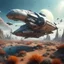 Placeholder: spaceship flies on a fantastic planet, Light Botanical, Ultra Detailed, HDR, High Quality Image, Realistic Image, 8k, high quality, hyperrealism