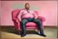 Placeholder: pink chair with big gay man .19th painting