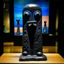 Placeholder: A black water elemental squid designed in Moai statues painted by Paul Klee