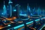 Placeholder: Generate a futuristic rendition of the Chennai skyline at night, with illuminated skyscrapers, glowing bridges, and sleek futuristic transportation systems.