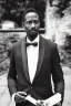 Placeholder: Dashing black man in a suit, holding a deck of cards. There's a young fey dragon with him.