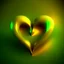 Placeholder: two inseparable hearts, warm green and yellow colours, fantasy atmosphere