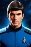 Placeholder: absolutereality_v181.safetensors [3d9d4d2b] - outer space, 30 year old man, Henry Cavill/Leonard Nimoy as Commander Spock, short, dark brown hair the bangs combed straight down over the forehead, blue eyes, thin, dark, extremely slanted eyebrows, thin face with a strong jawline, bright eyes, wearing a Star Trek Starfleed blue Science Officers Uniform, background is outer space, oil paint on canvas, in the style of Patrick J. Jones, Boris Vallejo, Frank Frazetta, Julie bell, Caravaggio, Rembrandt