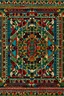 Placeholder: A simple abstract painting based on Iranian carpets patterns and Iranian miniatures , use more cold colors