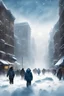 Placeholder: Heavy snow fell in the city, and the sea level rose. A blizzard fell in the blue sky, and the crowd was drowned by the heavy snow.