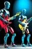 Placeholder: a picture of standing and jam guitar player merge with ai