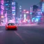 Placeholder: Porsche 911 driving in seoul cyberpunk background 4k