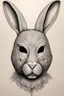 Placeholder: Hand drawn, rabbit mask, detailed drawings,