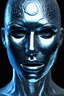 Placeholder: silver face, texture metallic, 3d render, fluid, liquid skin, realistic, silver, i-tech