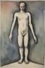 Placeholder: body boundaries delineated by an integrated but as yet unconscious body schema; Cezanne; Celestial Art; Ink Wash; Black With Iridescent Pastels