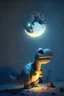 Placeholder: very cute dinosaur in moon light