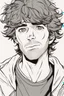 Placeholder: young man with scruffy hair, stubble and a judgmental look on his face comic book style