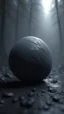 Placeholder: A hyper photorealistic, hyper detailed dark art color, high resolution, fog, octane render, tilt shift, HDRI Environment, all pictures dark gray, a curved dark in shape stone.