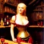 Placeholder: fullbody portrait 'beautiful face blonde massiveboobs medieval wench on tavern in medieval city',corset,painting by gaston bussiere, greg rutkowski, yoji shinkawa, yoshitaka amano, tsutomu nihei, donato giancola, tim hildebrandt, oil on canvas, cinematic composition,sharp image, extreme detail,((fit full head inside picture)),32k