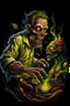 Placeholder: High_Quality_Art Digital Painting of Science experiment Horror Cronenberg Monster zombie creature by Richard Corben, Todd Schorr, T-Shirt Design, Black Background,