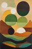 Placeholder: Eco-Minimalism" - Depict the idea of sustainability and eco-consciousness in a minimalist painting that incorporates organic shapes and earthy colors with vibrant dark shades