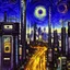 Placeholder: cyberpunk city with starry night